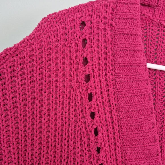 American Eagle Outfitters Women's Feminine Fuschia Chenille Cardigan Size XS-L - Picture 3 of 6